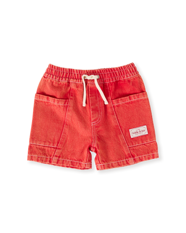 Noah Denim Pocket Shorts - Red Apple