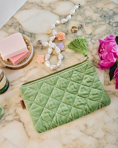 Pesto Velvet Cosmetic Purse