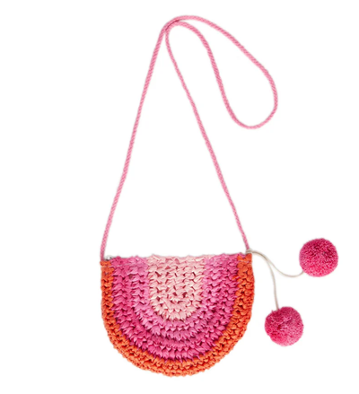 Pink Rainbow Straw Bag