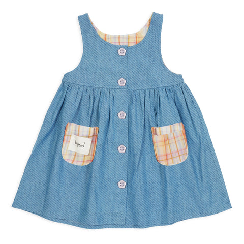 Rainbow Plaid Sleeveless Dress