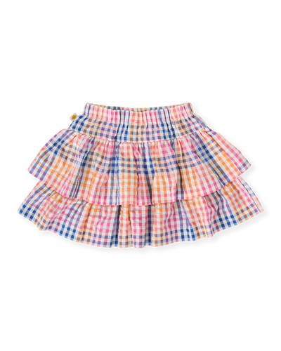 Rainbow Gingham Ria Ruffle Skirt