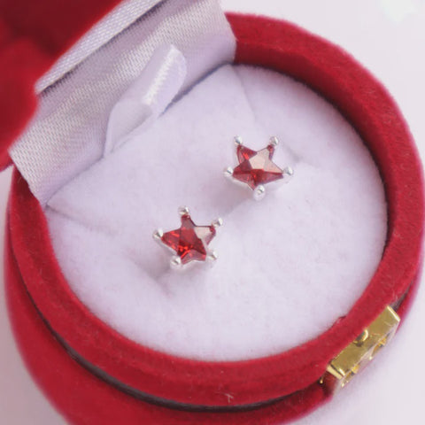 Red Starry Earrings