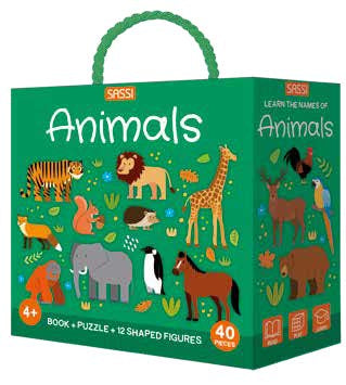 3D Puzzle & Book Set, 40 pcs - Animals