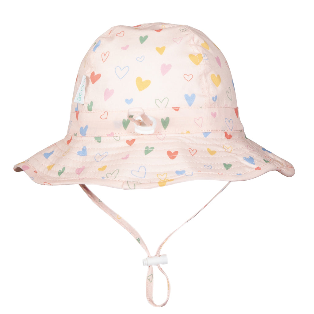 Floating Hearts Wide Brim Infant Hat