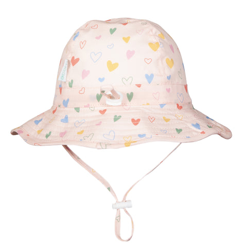 Floating Hearts Wide Brim Infant Hat