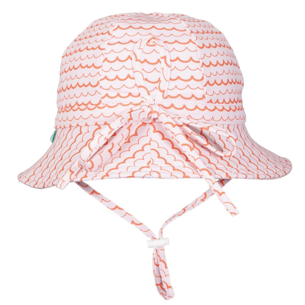 Pink Ripples Wide Brim Swim Hat