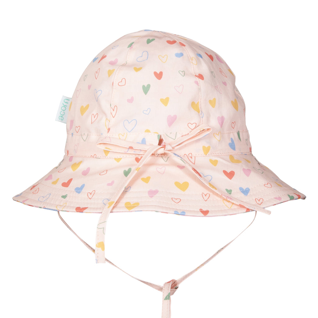 Floating Hearts Reversible Wide Brim Sunhat
