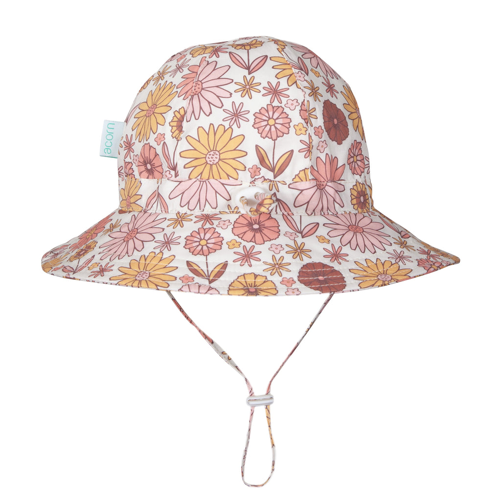 Retro Blooms Wide Brim Sunhat