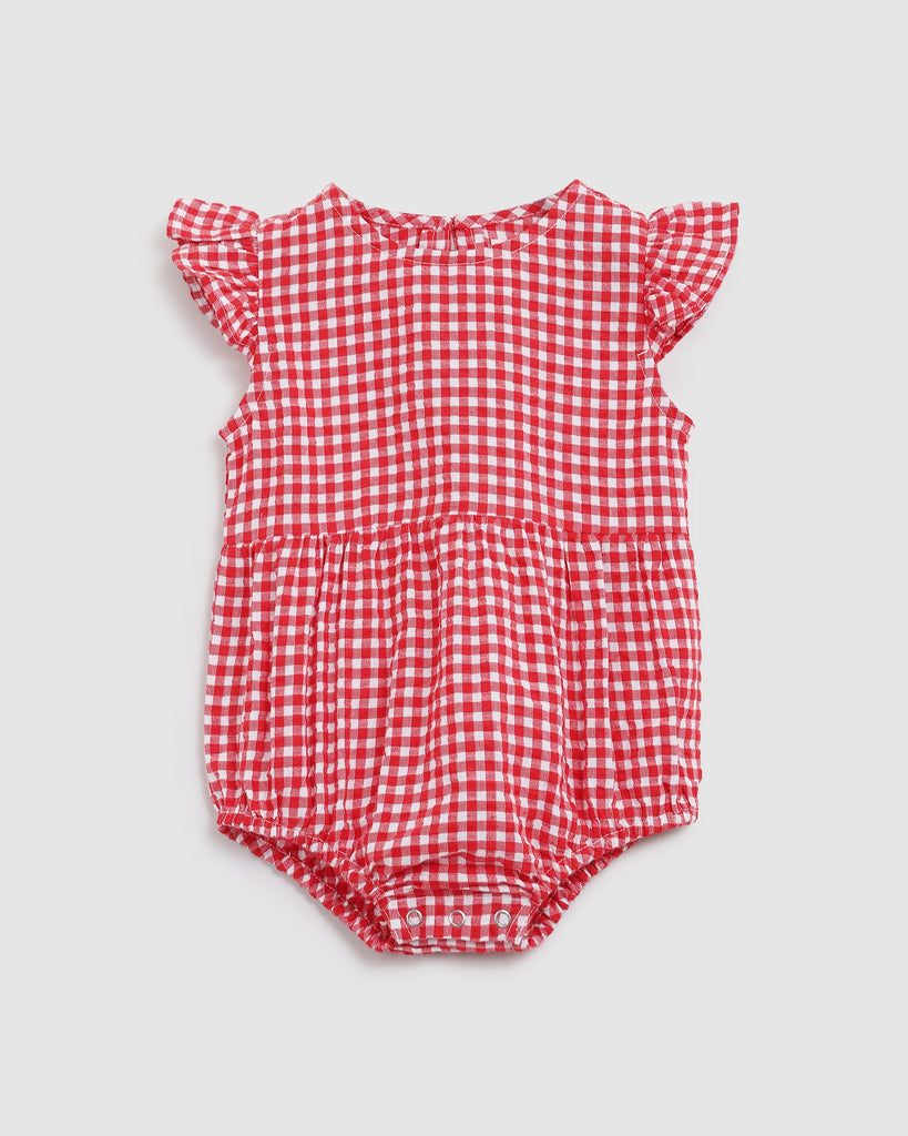 Tilla Playsuit - Red Gingham
