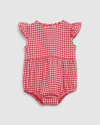 Tilla Playsuit - Red Gingham