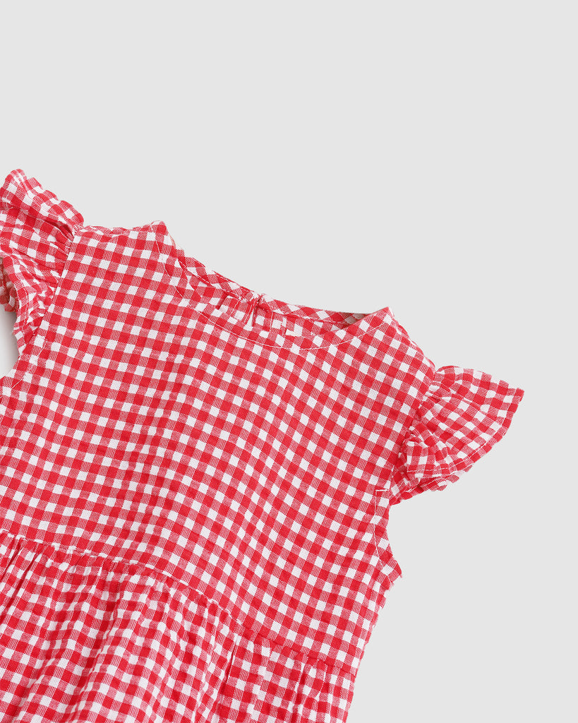 Tilla Playsuit - Red Gingham