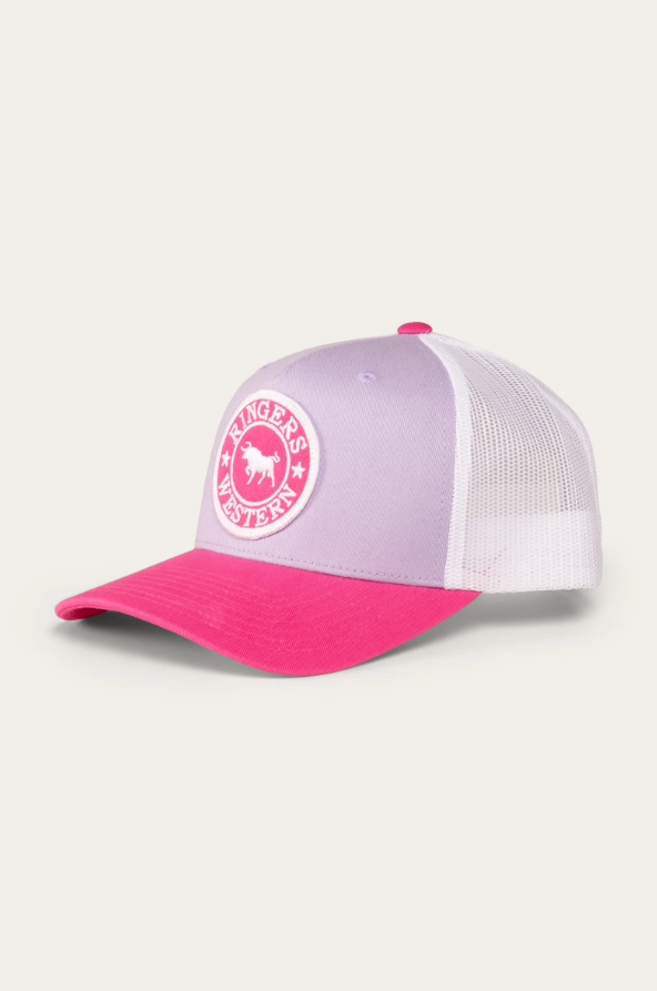 Signature Bull Kids Trucker Cap - Lilac / Candy