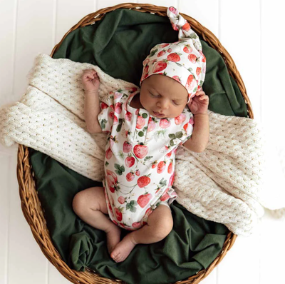 Strawberry Short Sleeve Organic Bodysuit