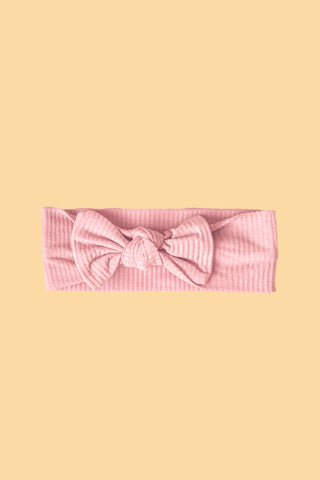 Bamboo Stretch Bow Headband - Rose