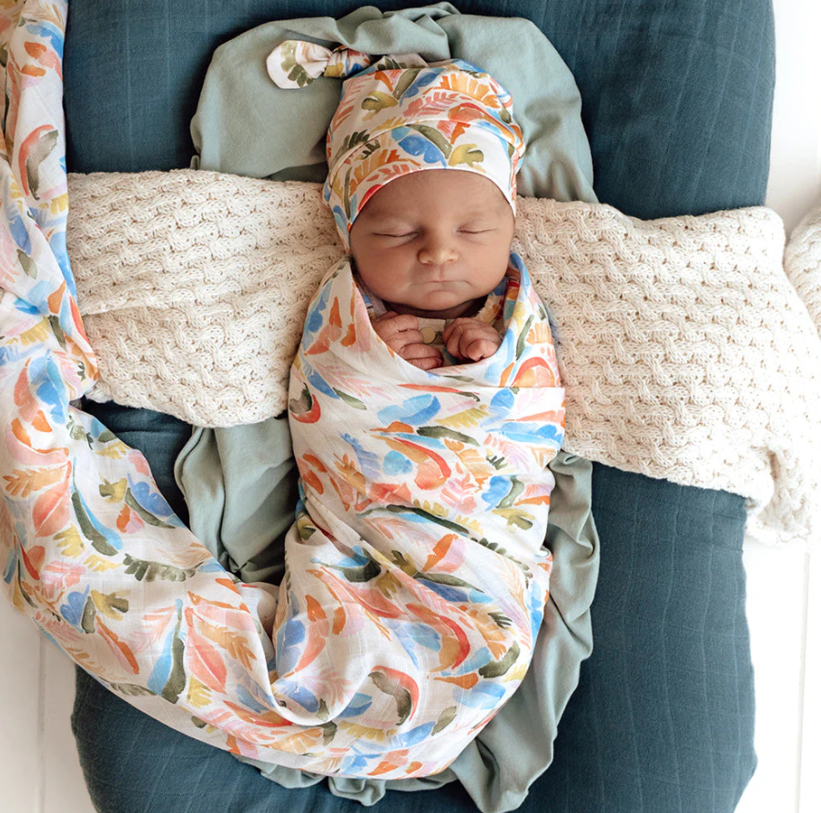 Organic Muslin Wrap - Summer Palm