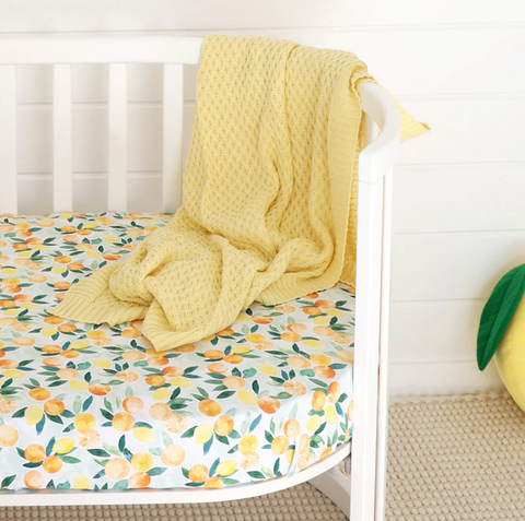 Diamond Knit Baby Blanket - Sunlight