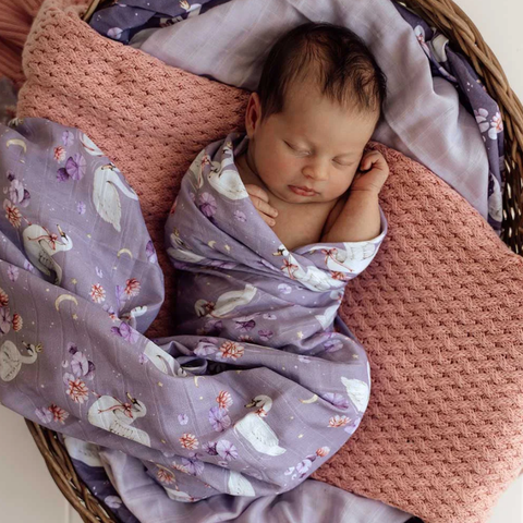 Organic Muslin Wrap - Swan Lake