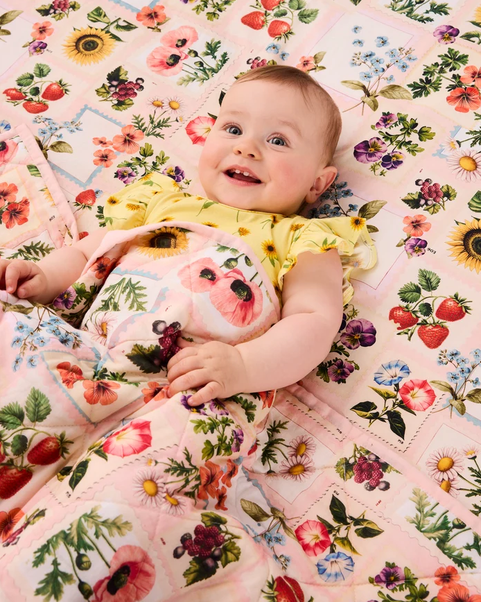 Sweet Life Organic Cotton Quilted Cot Bedspread