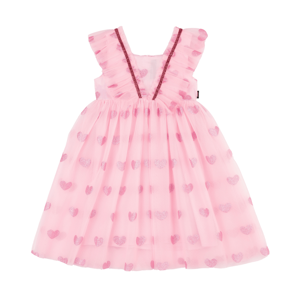 Pink Glitter Heart Tulle Dress