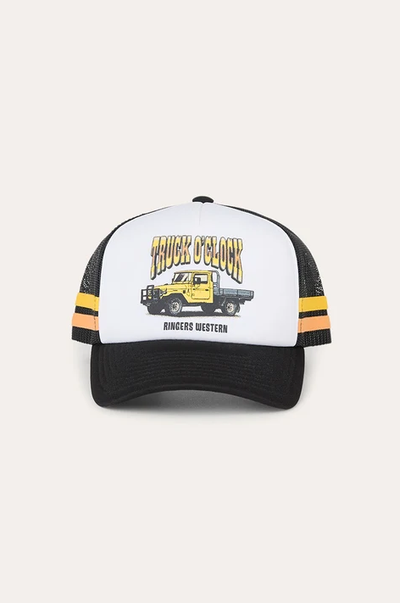 Truck O'Clock Kids Foam Trucker Cap - White / Black