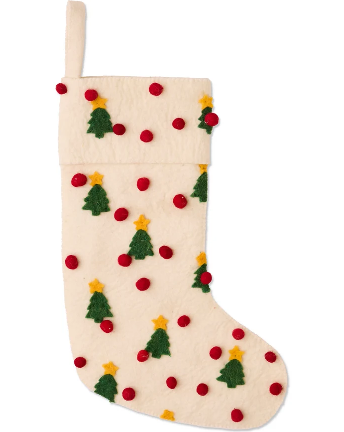 Under The Tree Felt Stocking