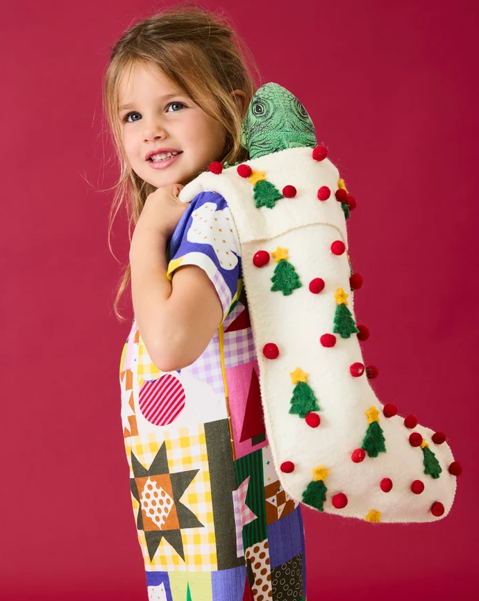 Under The Tree Felt Stocking
