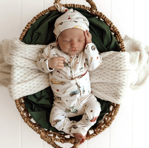 Vintage Cars Organic Snugglesuit Convertible Romper