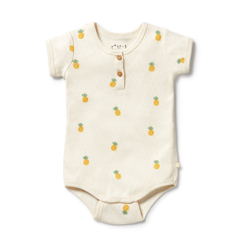 Piney Pals Organic Pointelle Henley Bodysuit