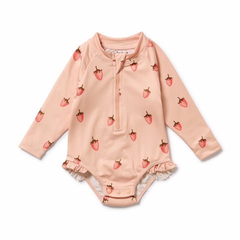 Strawberry Kisses Long Sleeved Swimsuit