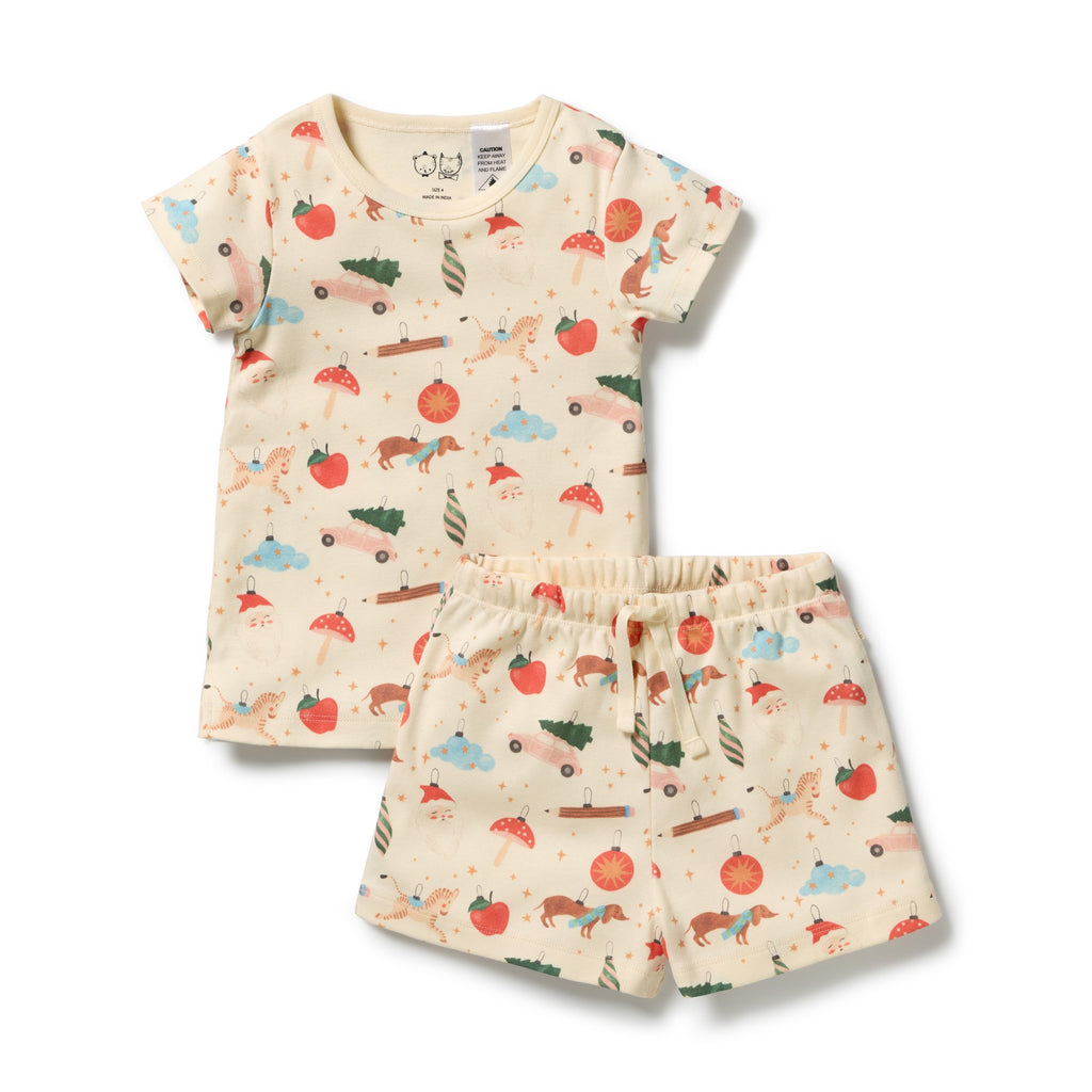 Deck The Halls Organic Rib Short Sleeved Pyjamas