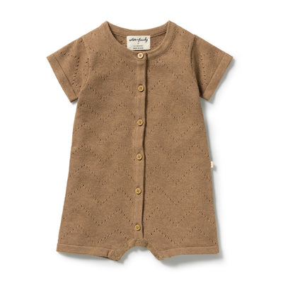 Ginger Snap Organic Knitted Pointelle Growsuit