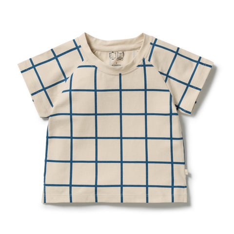Bright Blue Check Organic Tee