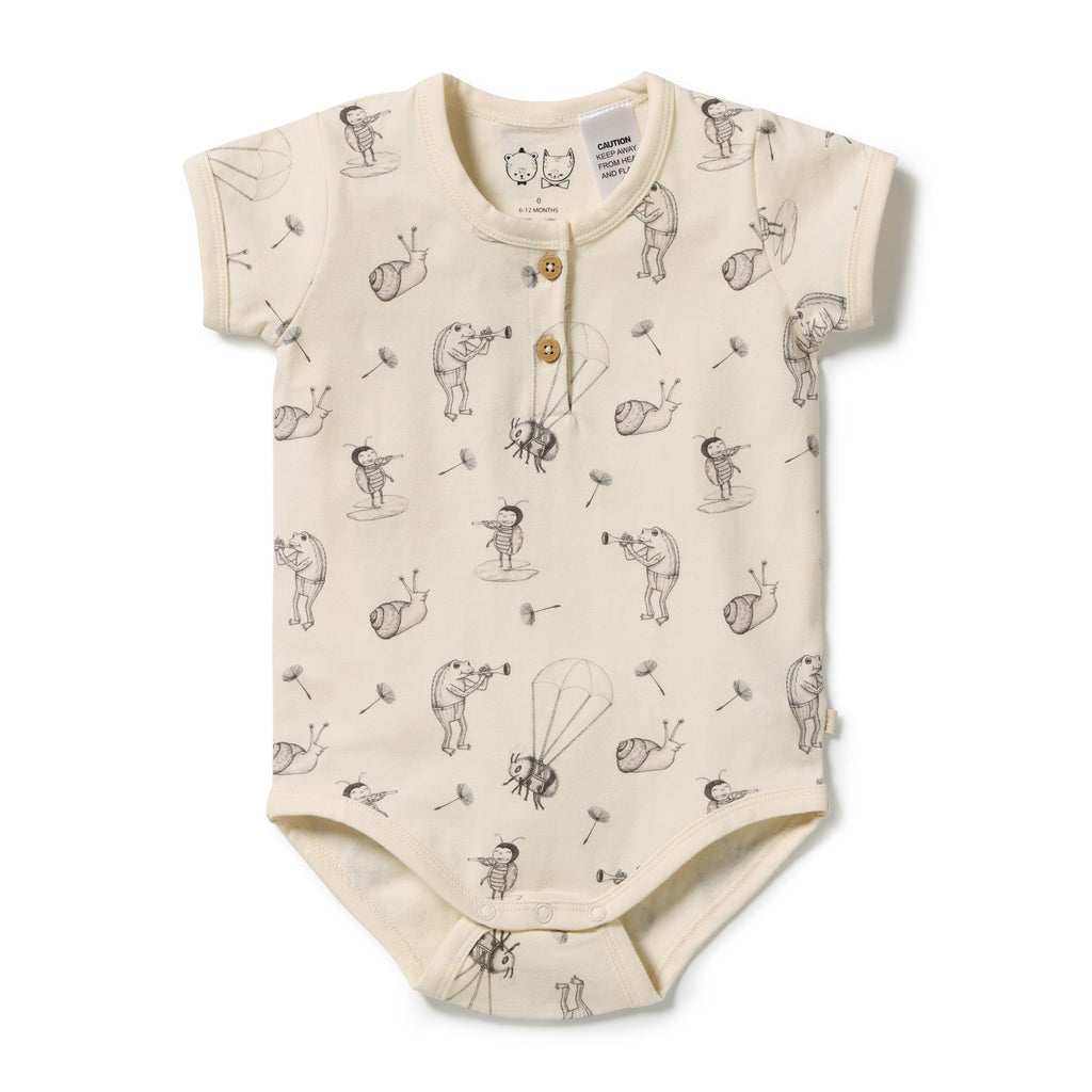 Whispering Willows Organic Henley Bodysuit