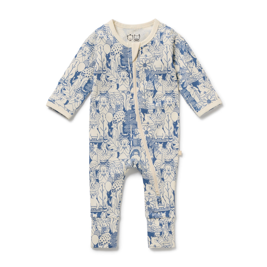 Woodland Adventures Organic Zipsuit with Feet