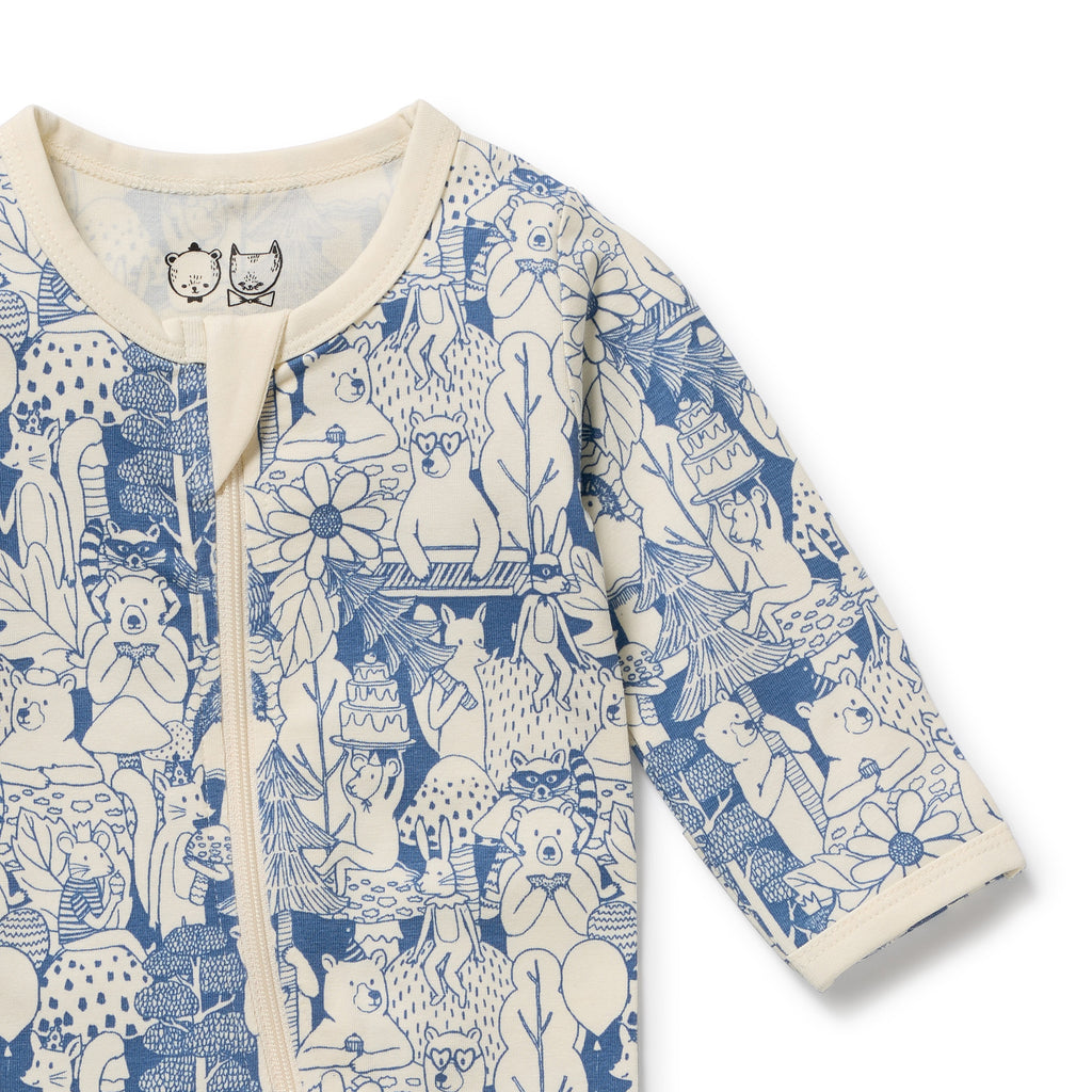 Woodland Adventures Organic Zipsuit with Feet