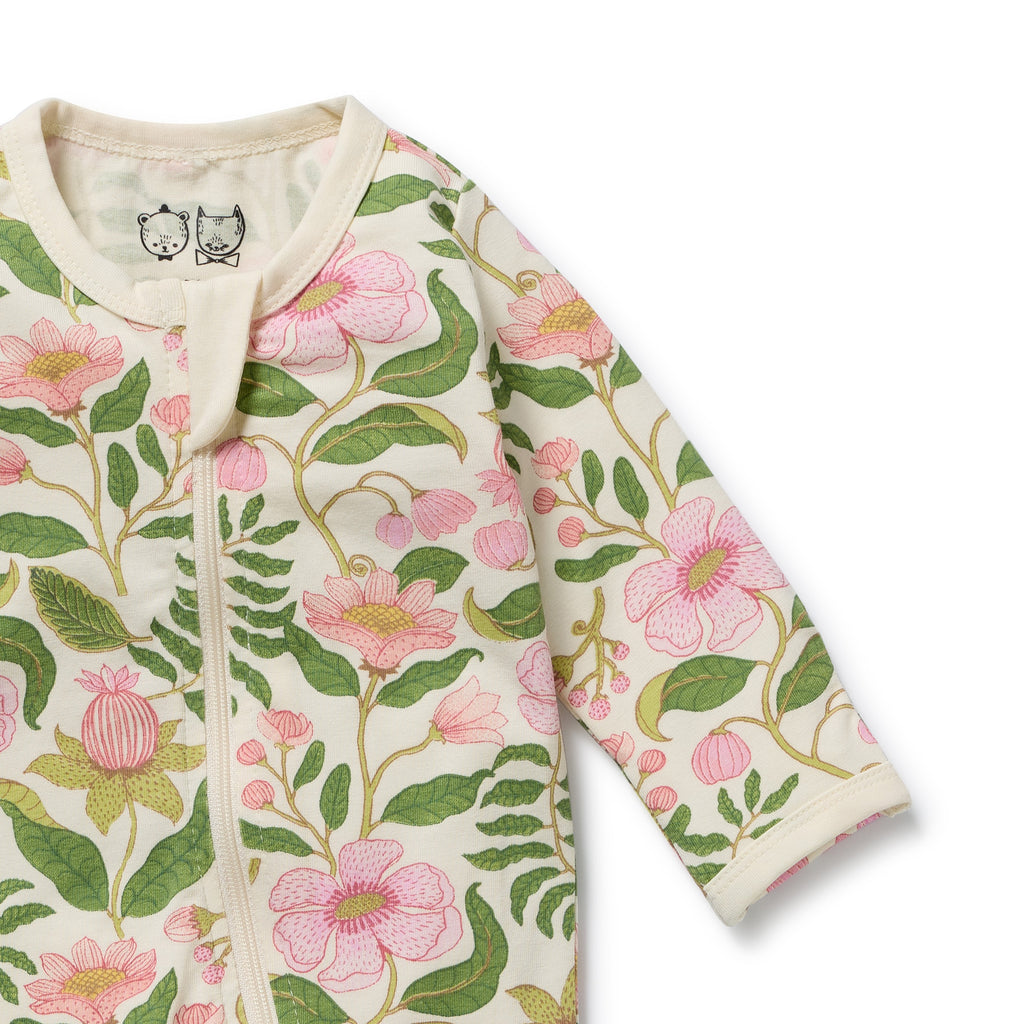 Ma Fleur Organic Zipsuit with Feet