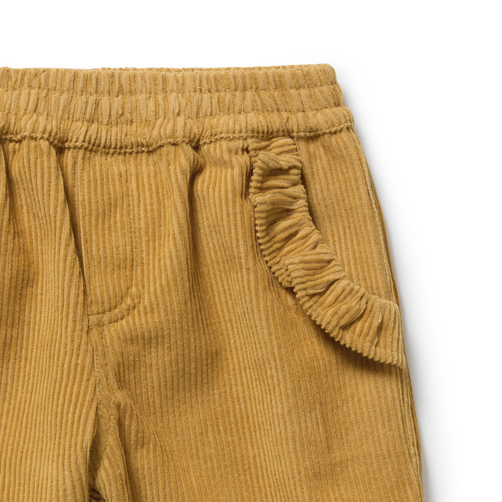 Amber Glow Organic Cord Ruffle Pant
