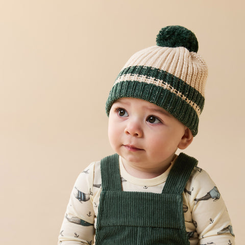 Clover Organic Knitted Stripe Hat