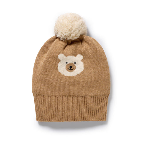 Beary Cute Organic Knitted Jacquard Hat