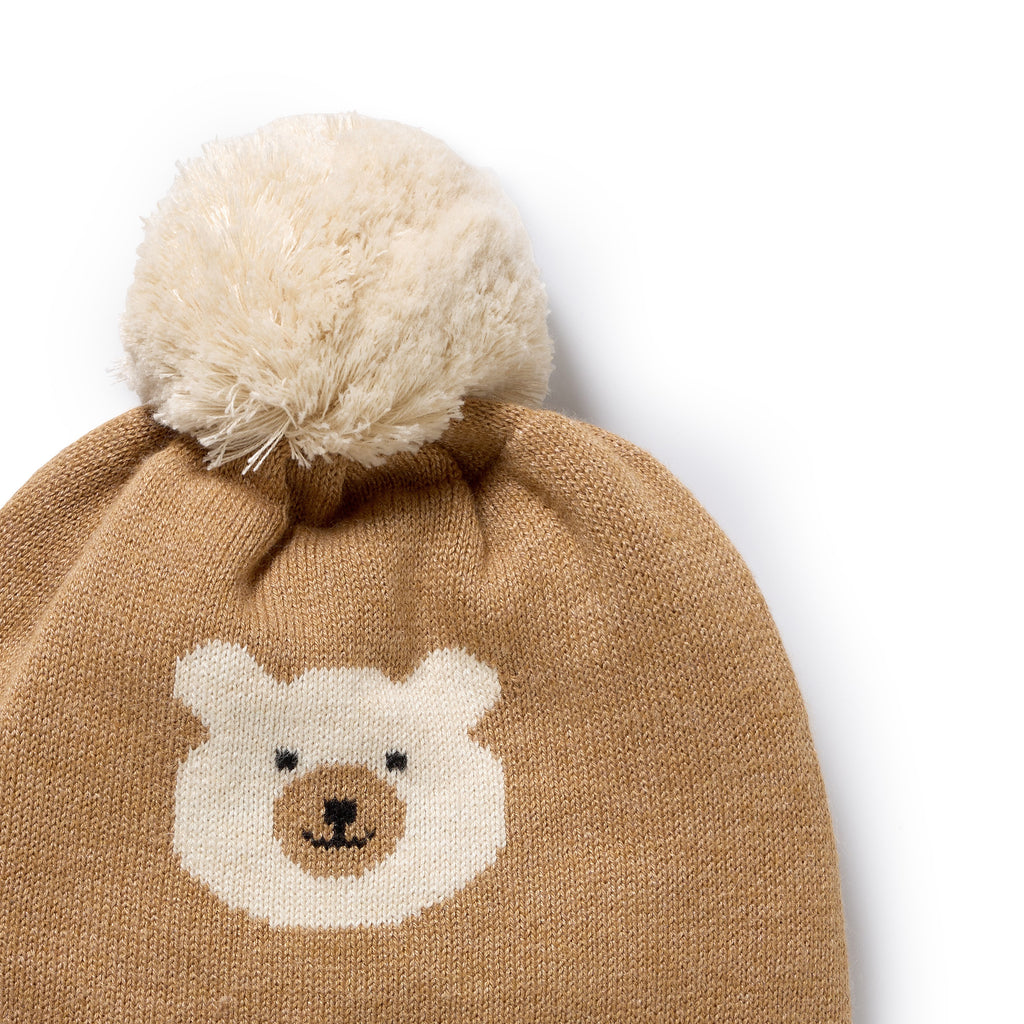 Beary Cute Organic Knitted Jacquard Hat