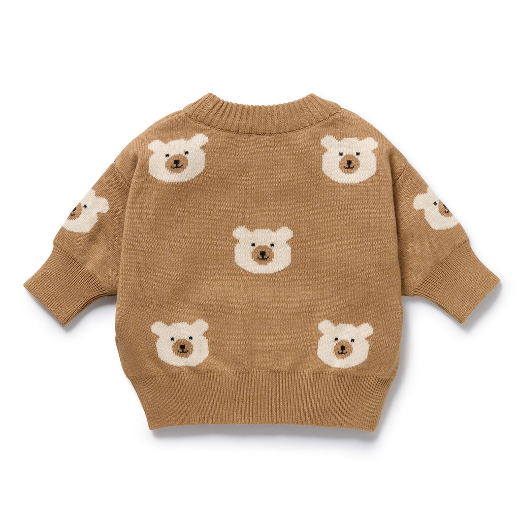 Beary Cute Organic Knitted Jacquard Jumper