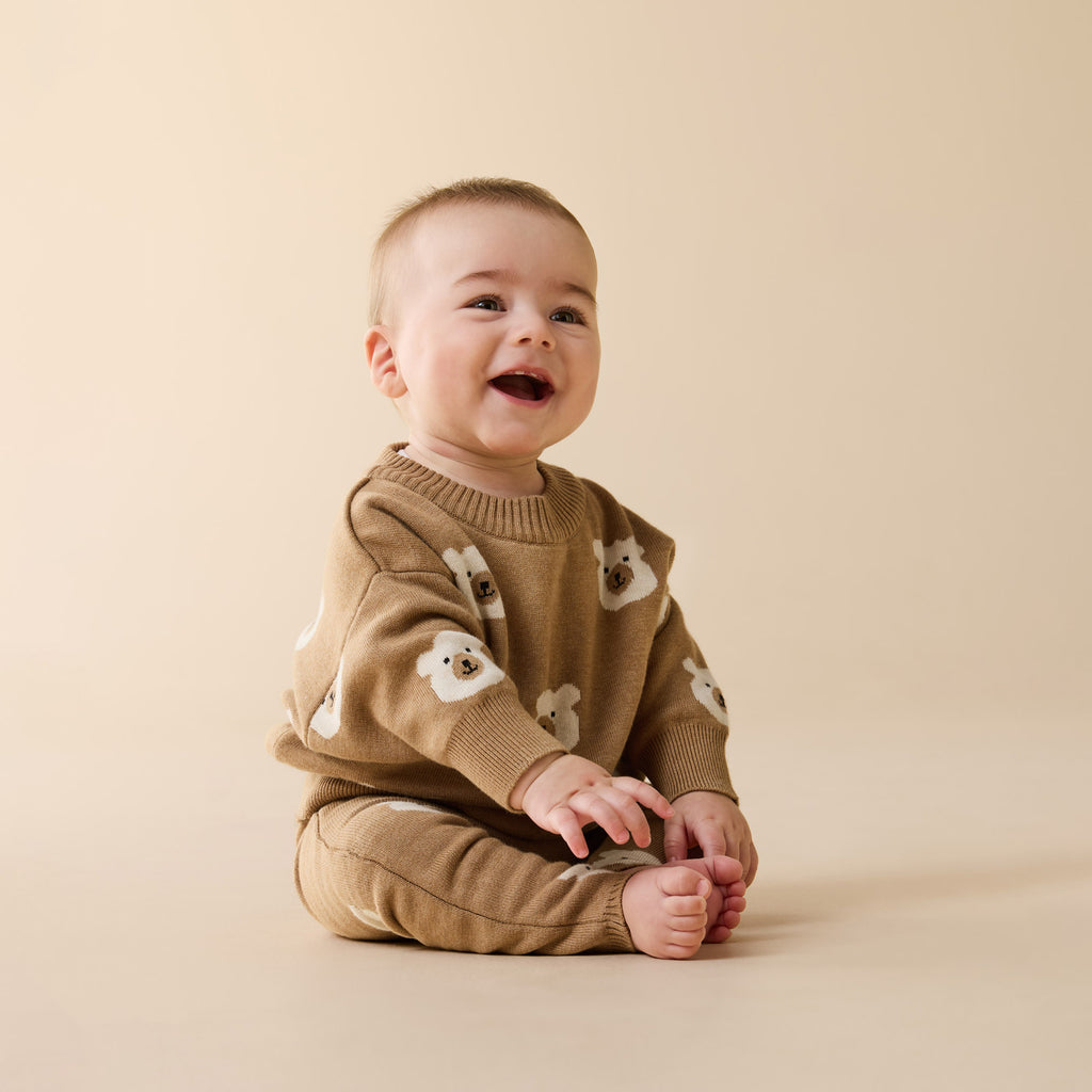Beary Cute Organic Knitted Jacquard Jumper