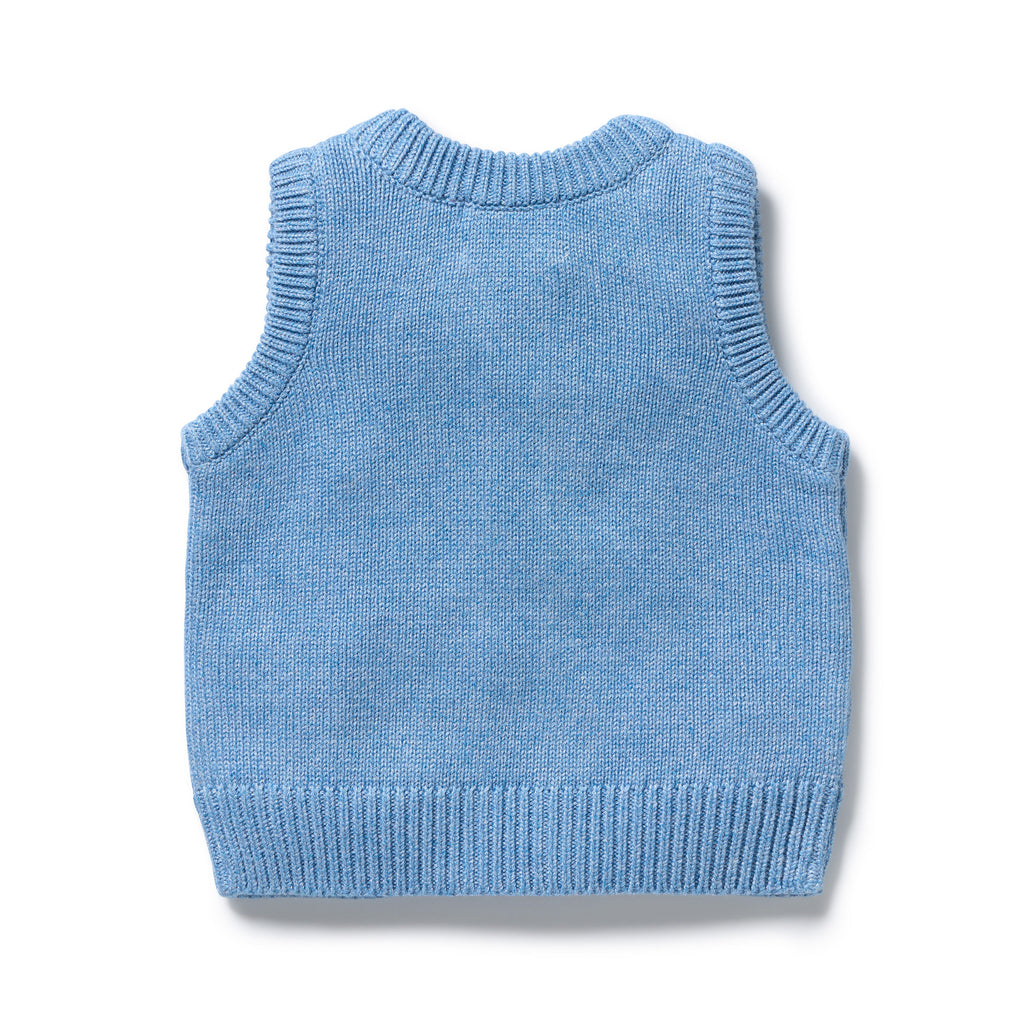 Frosted Blue Organic Knitted Vest
