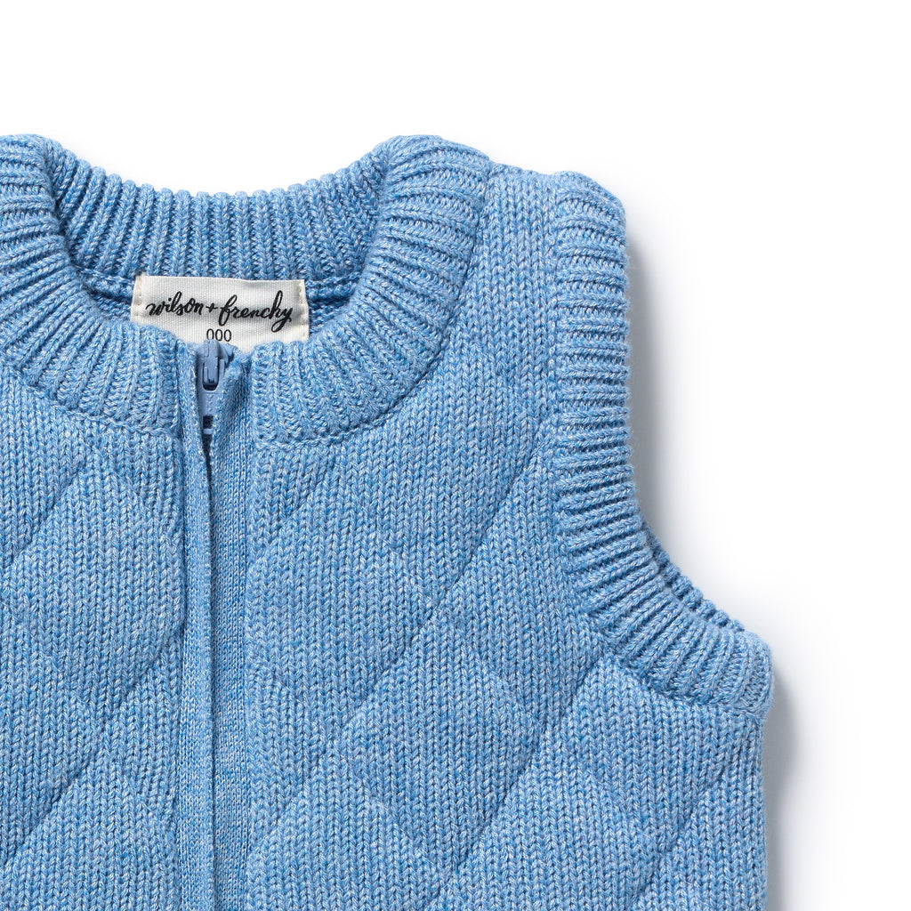 Frosted Blue Organic Knitted Vest