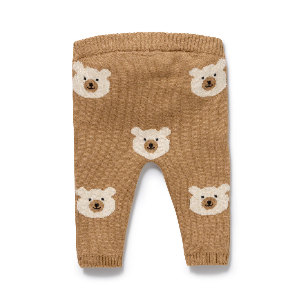 Beary Cute Organic Knitted Jacquard Legging