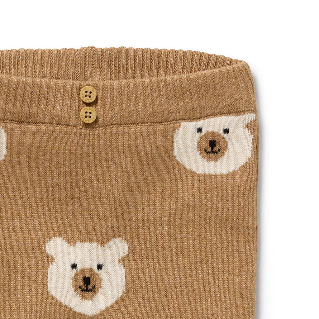 Beary Cute Organic Knitted Jacquard Legging