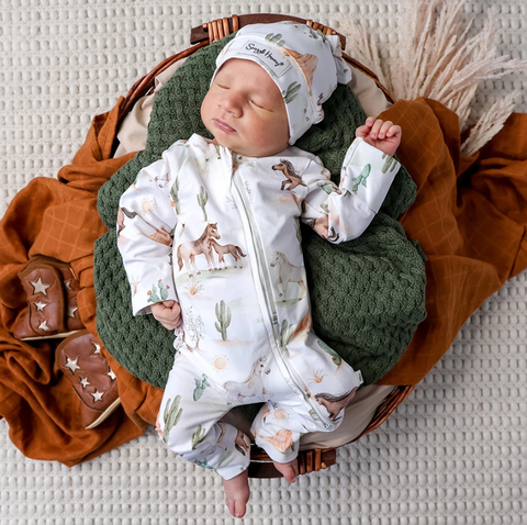 Wild Horses Organic Snugglesuit Convertible Romper