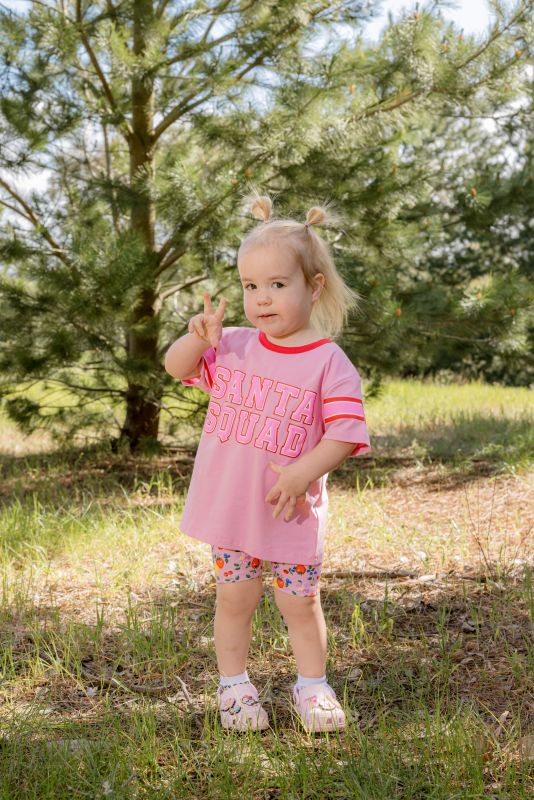 Santa Quad Tee - Pink
