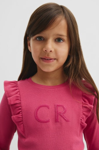 Long Sleeve Logo Frill T-Shirt
