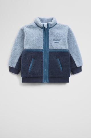 Sherpa Zip Through Jacket - Navy